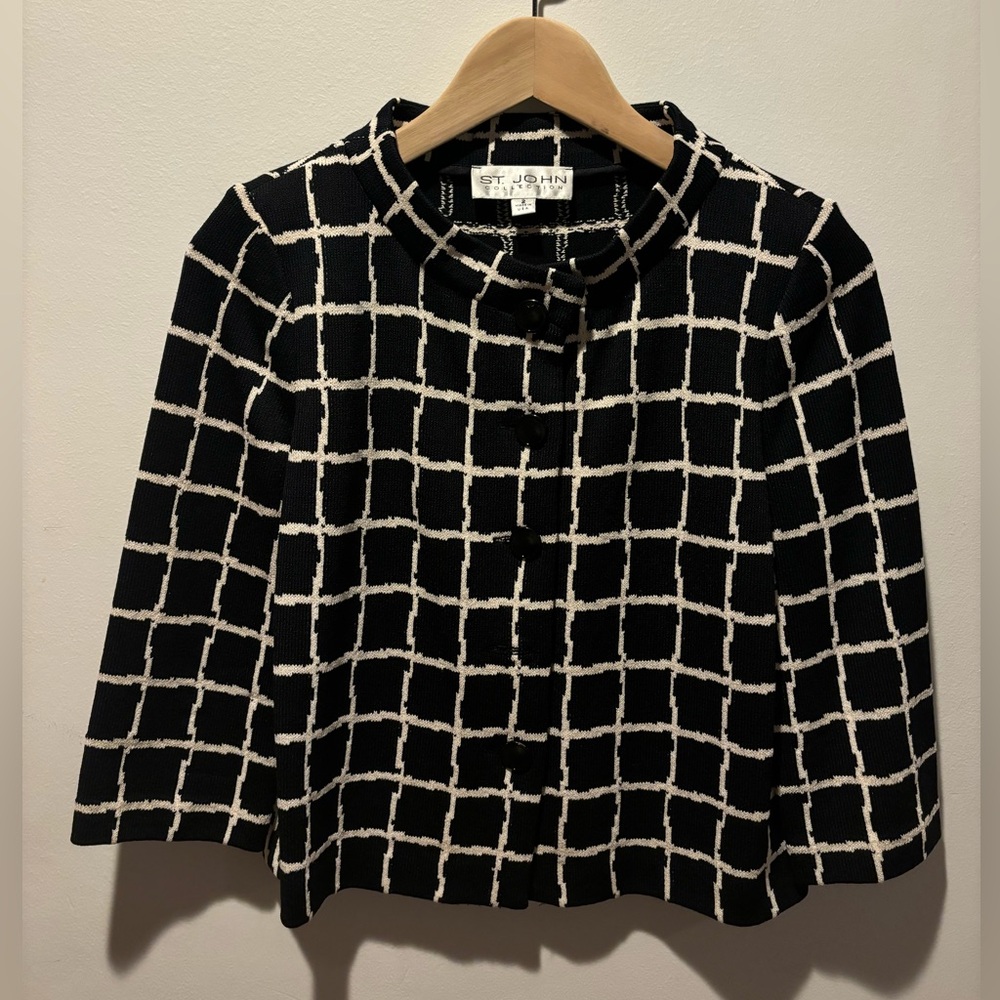 St. John Collection Black & White Jacket size 2